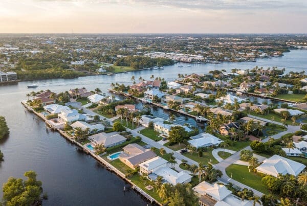 Coral Gables, FL - Local Town Sitting on the Water as the Sun Starts to Set and the Clouds Glide Through the Air and the Day is Young